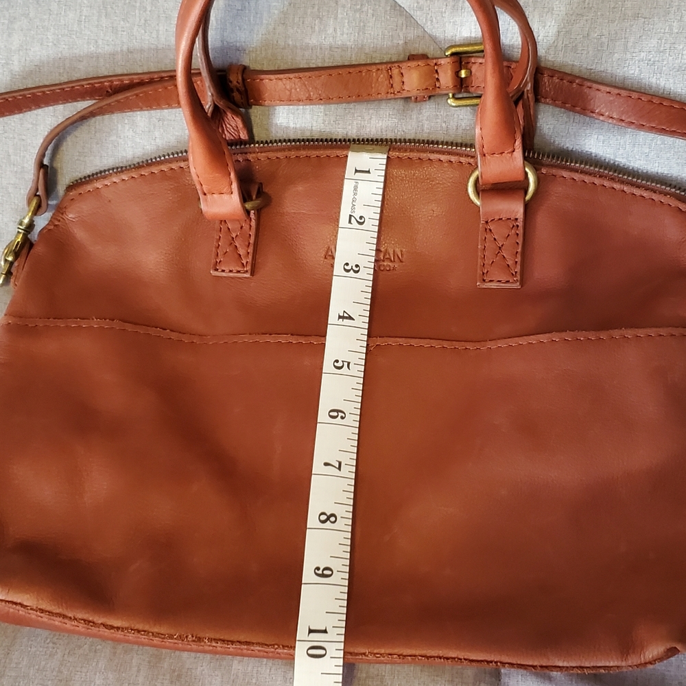 American leather Cross body. Brown, very soft leather